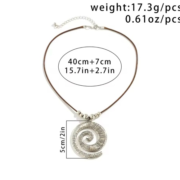 Design Spiral Helix Pendant Necklace 
Tribal bohemian Fashion - Picture 4 of 5